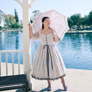 Lavender Embroidered Classic Lolita Dress “In Search of Lost Time”